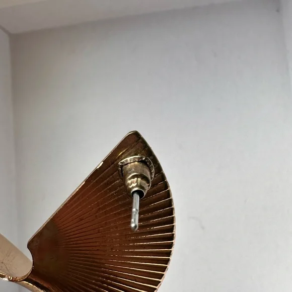 Gold Tone Spiral Earrings - Picture 7 of 7